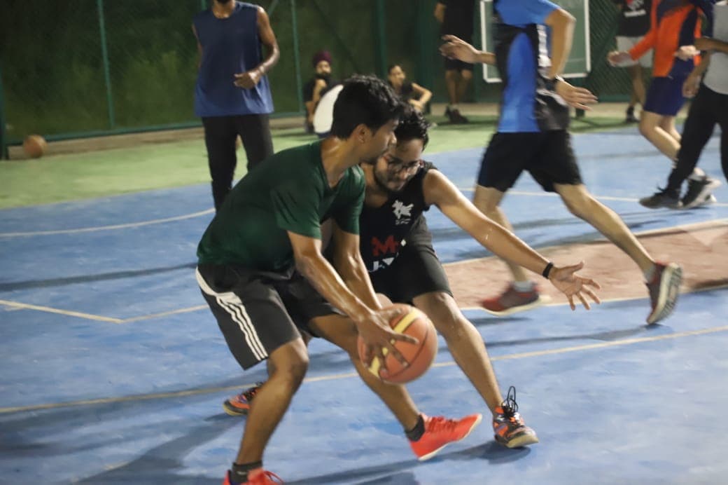 Playing basketball at IIT Jammu