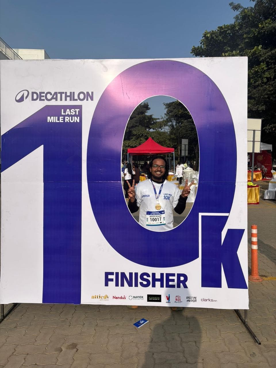 Finishing first in Awesome 10K Run